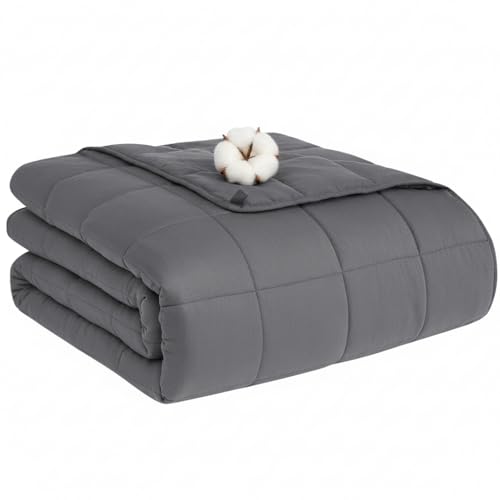 Smart Queen Weighted Blanket for Adults,(60'x80',20lbs Grey) Full Size Soft Cooling Heavy Blanket...