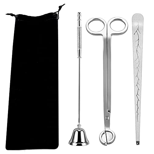 Likense Candle Wick Trimmer, Candle Wick Cutter Candle Snuffer Extinguisher with Gift Package, Pack-3
