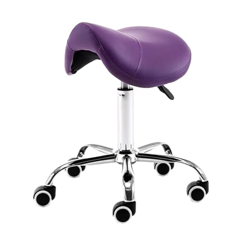 HUNTFF Taburete con Ruedas, ergonómico, Altura Ajustable para casa, Oficina, salón, Tienda.
