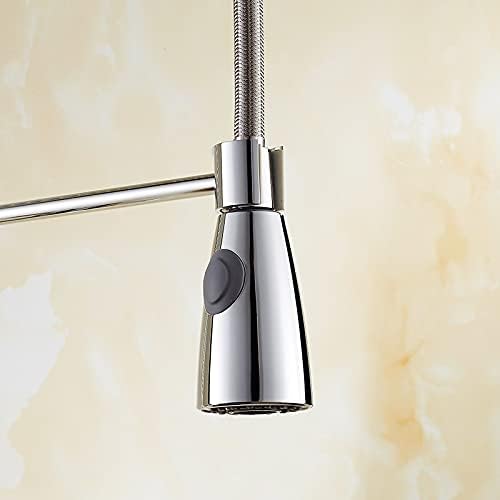 Kitchen Faucet Pull Out Chrome Brass Spring Sink Swivel Spout Tall Vessel Mixer Tap Faucets