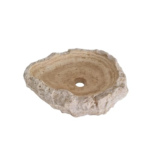 DNC MARBLE Travertine Sink – Handmade Natural Stone Vessel Basin