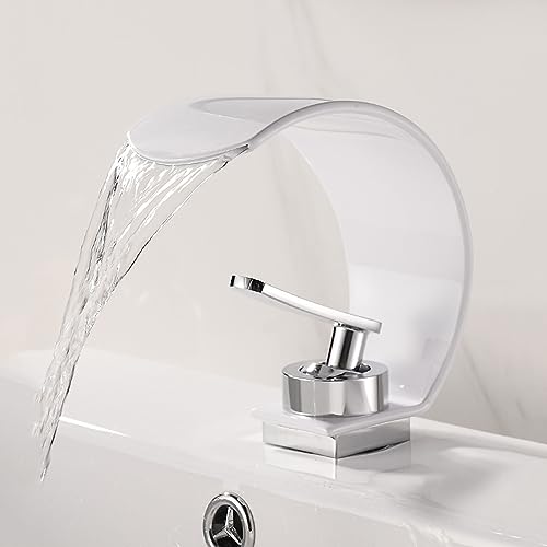 Robinet cascade salle de bains anti-éclaboussures mitigeur en cuivre noir durable