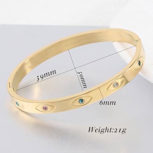 Jude Jewelers Stainless Steel Open Clasp Evil Eyes Birthstone Bangle Bracelet3