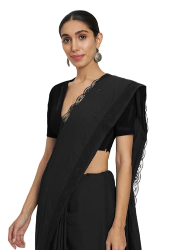 Image of Thevasa Women's Everyday Divine Depth V Neck Half Sleeves Blouse