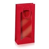 Con ventana Weinkarton24.com 10 x Bolsa, Vino, Botella del Paquete del Paquete – Focus Rojo, 2 Botellas