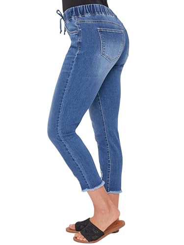 Royalty For Me Womens Women's Petite High Rise Denim Ankle Jogger2