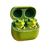 Auriculares de rana, bonitos auriculares Bluetooth con forma de animal con funda de carga, auriculares inalámbricos con graves profundos, reducción de ruido, auriculares impermeables IPX4, regalo para