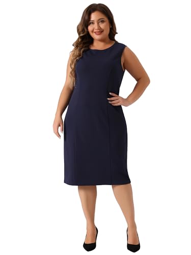 Agnes Orinda Plus Size Dress Suits for Women Two Piece Outfits Blazers Jacket and Sleeveless Dress Business Casual Suit Sets3