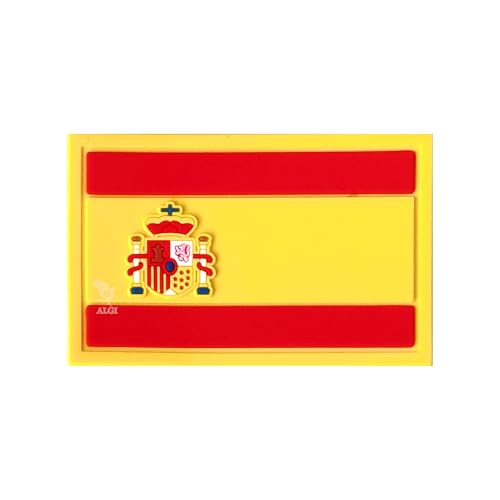 Aufnäher mit spanischer Flagge, Klettverschluss, Italien, 3D, mit Klettverschluss aus Gummi