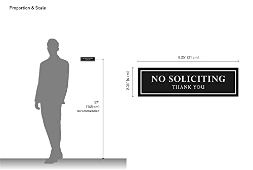 Kubik Letters Original No Soliciting Sign For House (With Strong Adhesive Tape) - No Soliciting Signs For Home - No Solicitors Sign For Front Door - No Solicitation Sign For Business - Black 120 Mil #TOP1