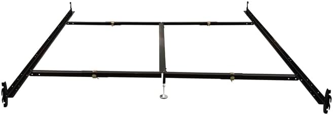 Coastal Cool Base Bed Rails - Queen/Eastern King Size, 82" L x 1.5" W x 6" H Hook-On Design with Center Support Bar and Dual Stability Glides for Secure Mattress Foundation and Easy Assembly