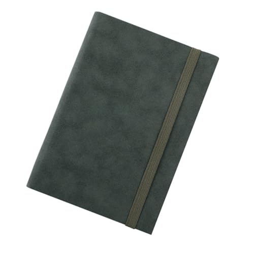 Journal intime en cuir souple vert foncé et carnet de notes épais