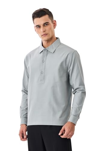 Image of SNITCH Men Casual Shirt | Slim Fit Full Sleeve Button-Down Collar Plain Design | Premium Cotton Blend & Stretchable Fabric for College & Everyday Wear