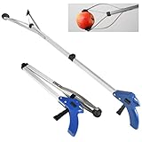 QLOUNI 2 Stück Greifzange | Greifer aus Alulegierung | Müllzange Greifarm | Müll Handgreifer | Greifhilfe für Müll 80cm | Greifarm für Senioren | Müllgreifer