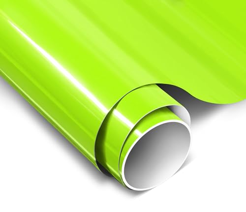 Image of ColorFusion PPF by VViViD, Gloss Fluorescent Apple Green Dry Apply PPF Vinyl Car Wrap Roll 6ft x 5ft