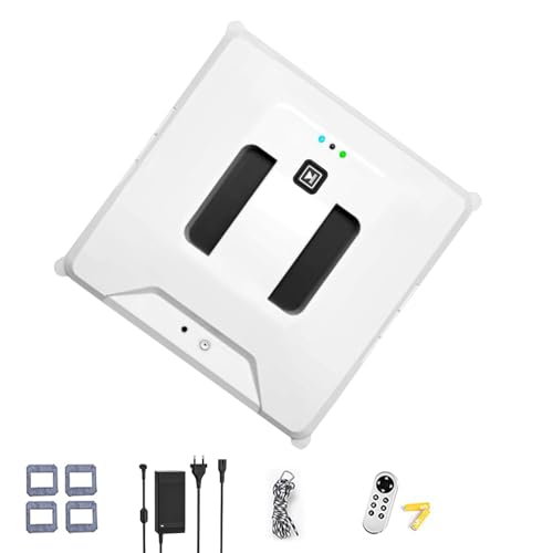 Mini robot limpiador de ventanas, carcasa ultrafina, limpiacristales eléctrico con 3 modos de limpieza, detección de bordes y obstáculos, sistema antideslizante, aspirador inteligente para ventanas de