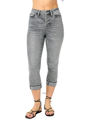 Judy Blue Button Fly High Rise Cuffed Capris