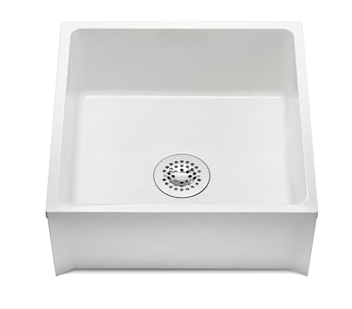 Zurn Z1996-24-AW Wischmopp-Service-Waschbecken, 61 cm Länge, 61 cm Breite, 10 Höhe, weißer Korpus