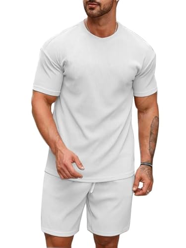 SMOWKLY Men's Pyjama Set - T-Shirt and Shorts Night Wear - Night Suit for Men