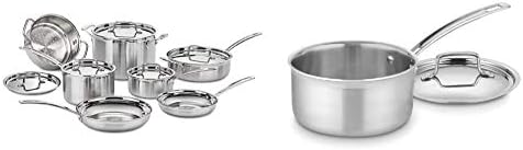 Cuisinart 12 Piece Cookware Set, MultiClad Pro Triple Ply, Silver, MCP-12N & MCP19-18N Multiclad Pro Triple Ply 2-Quart Skillet, Saucepan w/Cover Cuisinart 12 Piece Cookware Set, MultiClad Pro Triple Ply, Silver, MCP-12N & MCP19-18N Multiclad Pro Triple Ply 2-Quart Skillet, Saucepan w/Cover