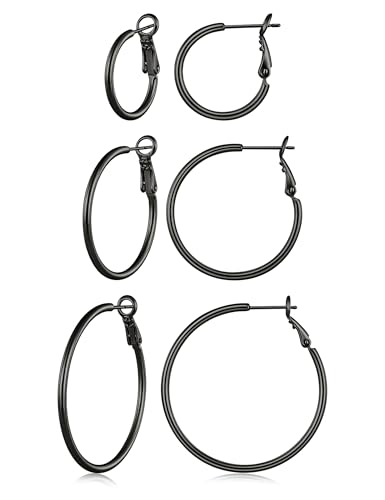 Image of Gacimy Gold Hoop Earrings for Women, 14K Gold Plated Thin Hoops