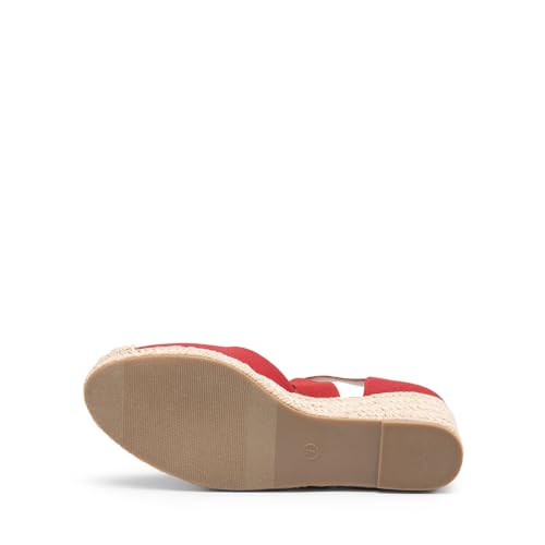 Image of DREAM PAIRS Womens Close Toe Espadrilles Platform Slip on Elastic Criss Cross Straps Dressy Wedges Sandals