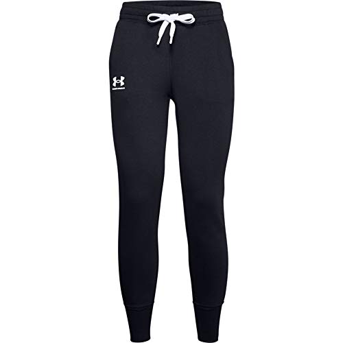Under Armour Women's Rival Fleece Joggers , Black (001)/White , X-Large
