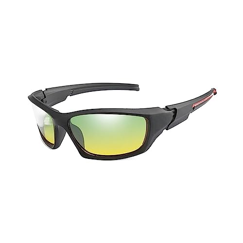 XKCMGSI Motorradbrille Tag Nacht Fahren Blendschutzbrille Sonnenbrille 2020 Männer Polarisierte Photochrome Sonnenbrille Nachtsichtbrille(11 Star Yellow)