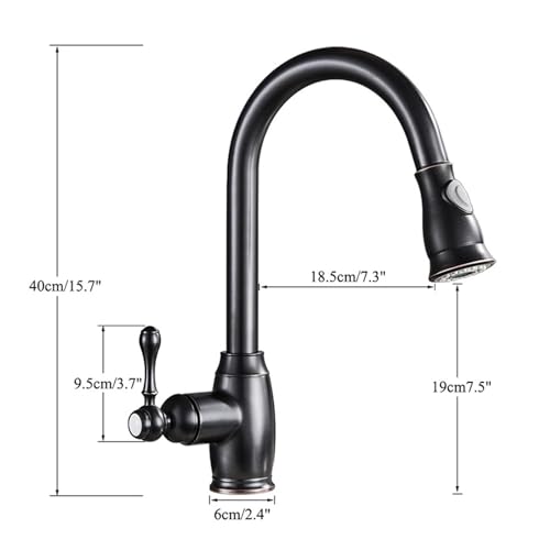 Grifo de cocina negro bronce acabado premium con monomando flexible 4