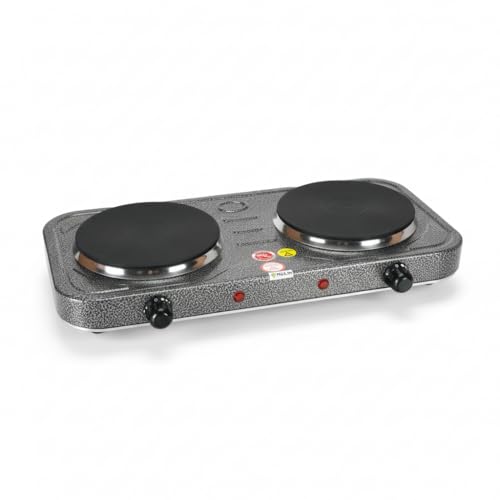 PIANI COTTURA VERSATILI:Diametro delle piastre di 15,5 cm, compatibile con diverse pentole e padelle tradizionali. La potenza totale di 2000W MAX offre una cottura pratica, stabile e uniforme, adatta sia all’uso domestico sia all’aperto