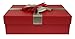 Produktbild Emartbuy Starre Geschenkbox, 24.5 x 17 x 6.5 cm, Himbeerrote Dose Mit Deckel und Gold Rot Satin Band