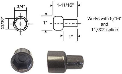 Gordon Glass Co. Hex Ball Adaptor for Skyllight and Awning Window Operators, Bronze