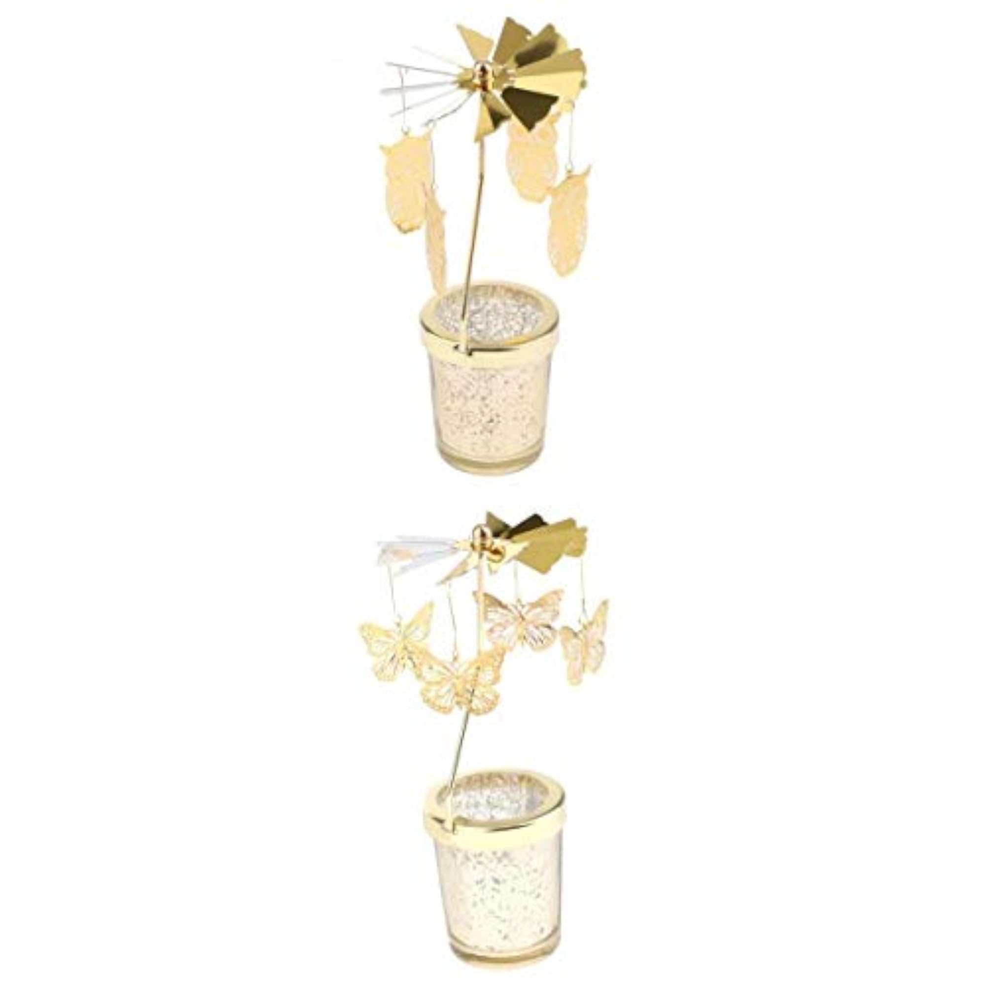2pcs Romantic Rotating Candle Holder Stand