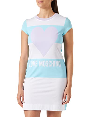 Abito a maniche corte Slim Fit A-line con logo Love Moschino stampato