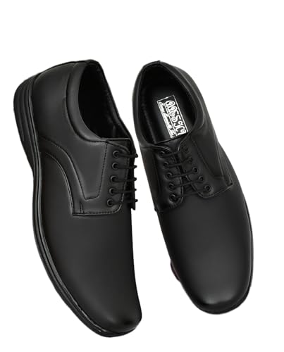 Image of Men's Faux Leather Formal Shoes | Stylish Lace-Up Office Wear Shoes for Men | Comfortable Lightweight Business Footwear | Synthetic Leather Dress Shoe for Parties & Daily Use