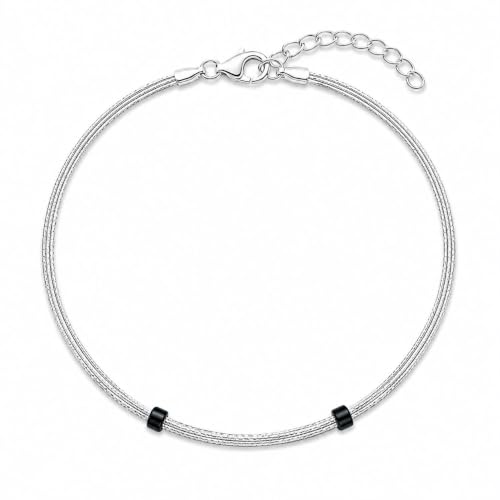 Image of 925 Silver Triple Evil Eye Anklet for Women | Adjustable Payal
