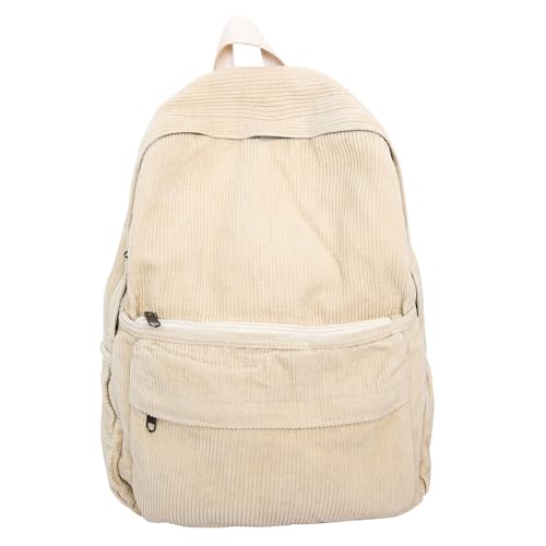 Sac à dos en velours côtelé spacieux pour lycéenne et étudiante