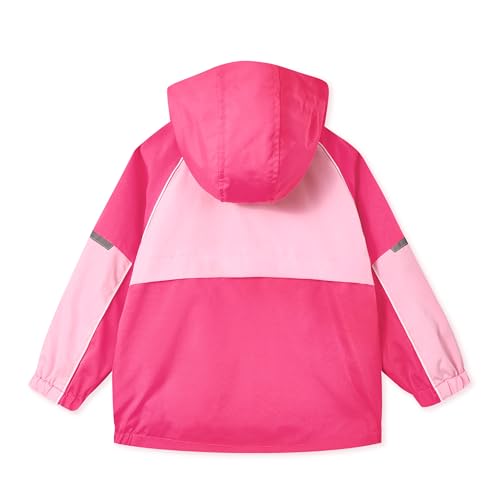 Image of Miipat Toddler Girls Rain Jacket Lightweight Waterproof Hooded Jackets Little Kids Windbreaker Outerwear Raincoats