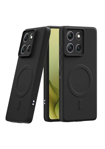 Image of amazon basics Back Cover for Moto G86 Power 5G Soft Matte Silicone Mag-Safe Design (Mag-Safe Not Support) Camera Protection | Slim Fit Bumper Cover (Black)