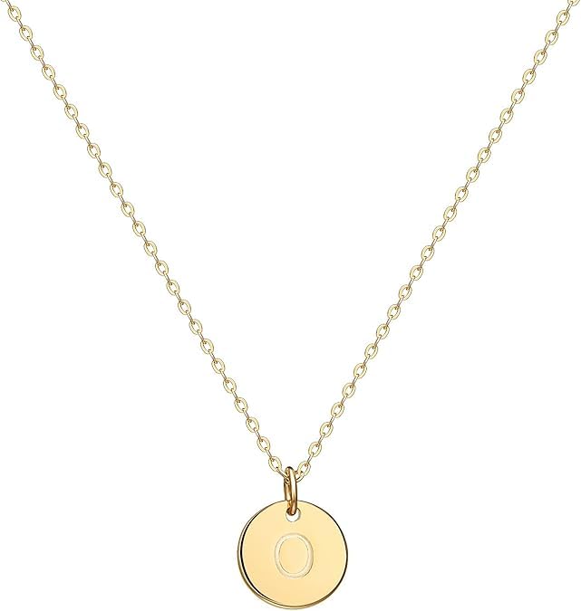 Jenosy Kette Gold Damen Kette mit Buchstaben Gold Personalisierte Kette mit Namen Gold Damen Zarte Buchstaben Kette Gold Hypoallergene 18K Vergoldete Kette Modeschmuck für Frauen und Mädchen