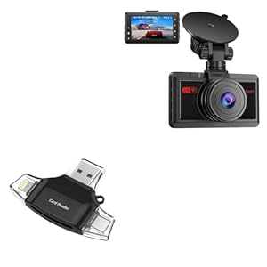 BoxWave Smart Gadget Compatible with WeBeqer Car Dash Cam – AllReader SD Card Reader, microSD Card Reader SD Compact USB – Jet Black