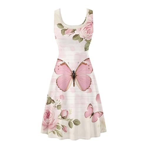 Image of TOADDITDO Womens Summer Sleeveless Tank Dress with 2 Side Pockets XS-4XL Plus Size