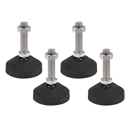 SHUIOG Pack of 4 Adjustable Feet M12 x 100 mm Adjusting Screw
