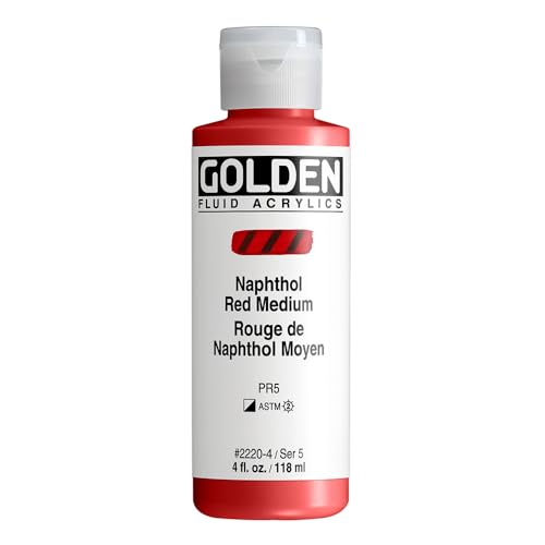 Golden Acrylic : 119Ml (4Oz) Bottle Fluid Naphthol Red Medium