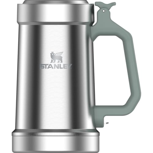 Comparison: Best Insulated Beer Mug 6 Stanley Classic Bottle Opener Beer Stein 24 oz | Flip Up Lid and Heavy Duty Handle with Built In Bottle Opener | Insulated Stainless Steel Beer Mug | BPA-Free | Hammertone Green