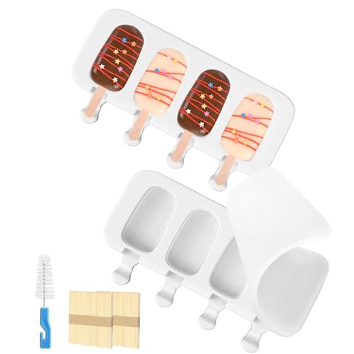 Lot de 2 Moules a Glace Silicone, Moule à Glace en Silicone, Popsicle Ice Maker Réutilisable, Popsicle Moule Sans BPA, DIY Crème Glacée pour Enfant et Adulte