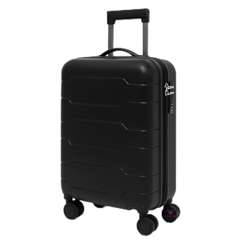Image of 28-Inch Hard-Shell Luggage Suitcase | Lightweight 3.7 kg | 360 Spinner Wheels | 2-Way Zipper | Multi-Functional Lock | Business & Family Travel Trolley Bag (1, BLACK-20INCH)