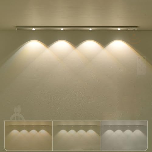 Aplique de pared LED de 120cm en negro con sensor de movimiento y USB
