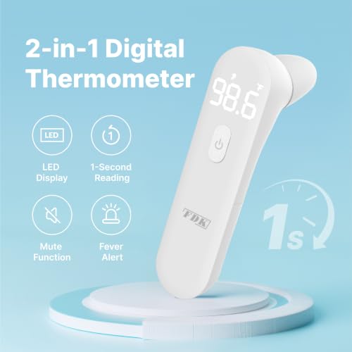 Image of FDK 2-in-1 Ear and Forehead Digital Thermometer for Adults, Kids & Baby