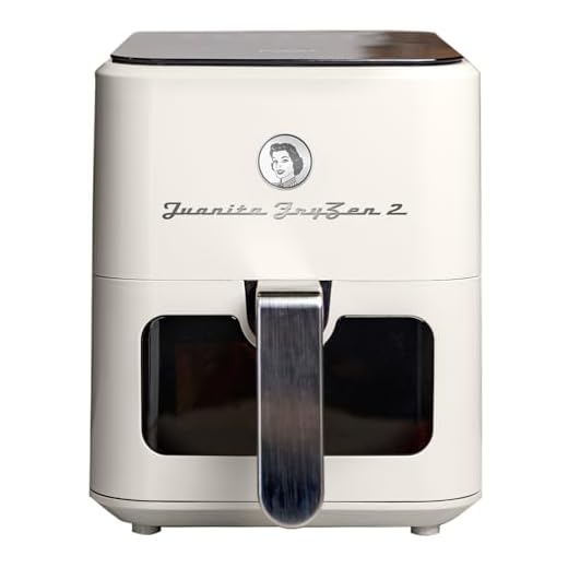 Juanita® Freidora aire 4L, airfryer 1350W, freidora de aire vintage 7 programas, freidora sin aceite Fryzen2 con ventana, freidoras aire caliente panel LED táctil, cesta antiadherente y temporizador